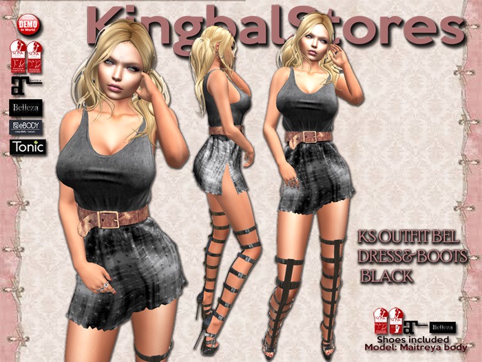 150 KS OUTFIT BEL DRESS&BOOTS BLACK
