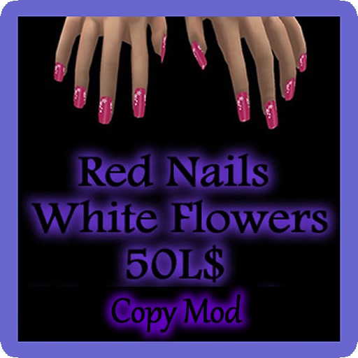 Red Nails white flowers
