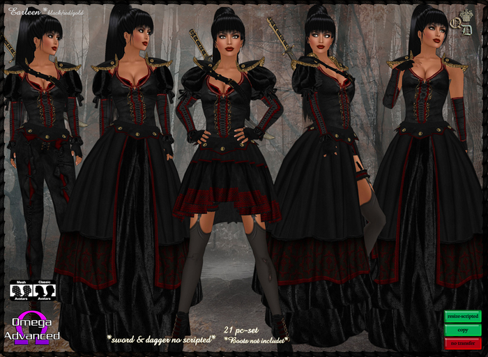 Earleen *black/red/gold (incl. Omega)
