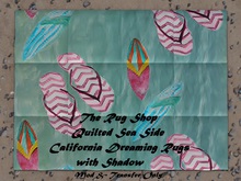 Sea Side water colors, Flip Flops, Tiled Rug 3x4
