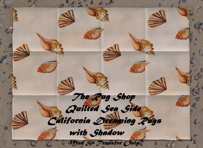 Sea Side water colors, Shells A, Tiled Rug 3x4