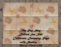 Sea Side water colors, Shells B, Tiled Rug 3x4