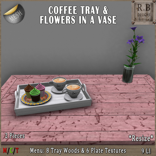*RnB* Coffee Tray & Flowers in a Vase -multitextures- v2 (copy)