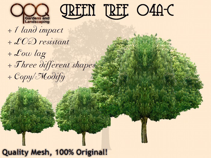 OPQ Green Tree 04a-c - Low lag, low land impact simple trees