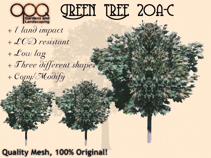 OPQ Green Tree 20a-c - Low lag, low land impact simple trees