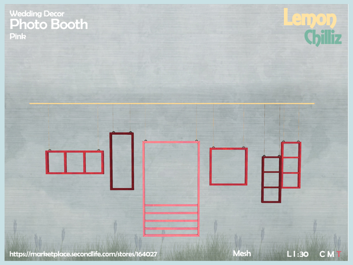 Wedding Decor - Photo Booth - Pink (Mesh) [Lemon Chilliz]