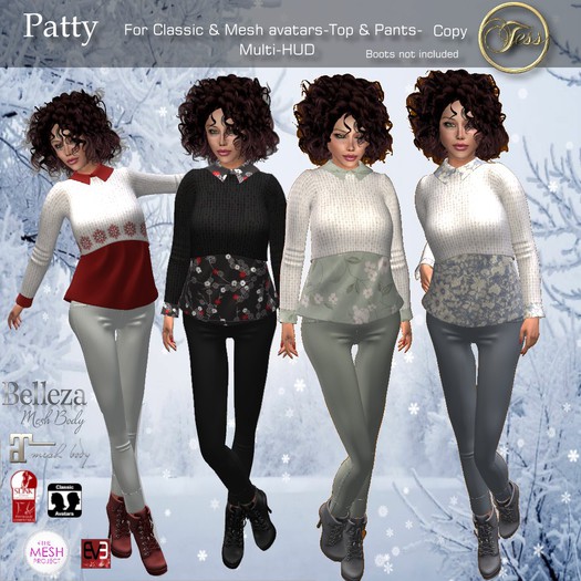 Tess PATTY Pants & Sweater multi-Classic & Mesh avatars