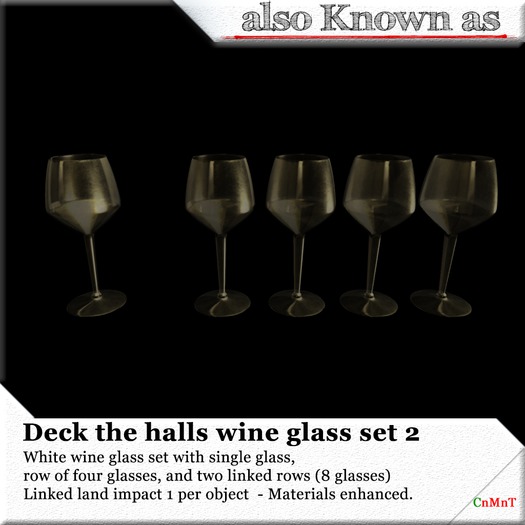 Second Life Marketplace also Known as Deck The Halls Wine Glass 2