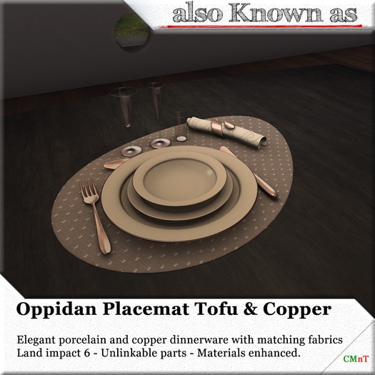 ~aKa~Oppidan dinner setting Tofu&Copper