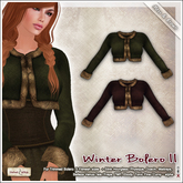 [V/W] Winter Bolero II Moss & Brown - Fur trimmed bolero, 5 Fitmesh sizes + Slink, Belleza, Ebody, TMP, Tonic, Ocacin...