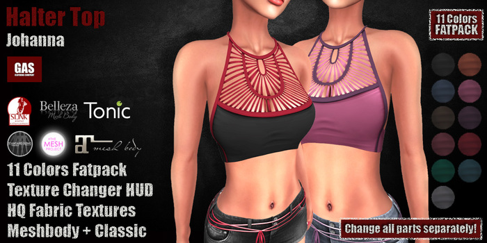 GAS [Halter Top Johanna - 11 Colors wHUD FATPACK]