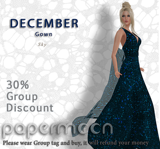 PaperMoon DECEMBER Gown - Sky