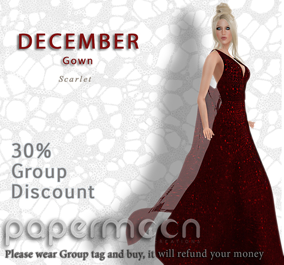 PaperMoon DECEMBER Gown - Scarlet