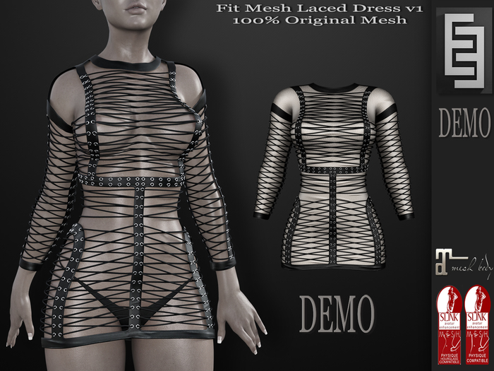 Elven Elder Fit Mesh Laced Dress v1 DEMO