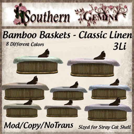 .:SG:. Bamboo Shell Basket - Classic Linen Set
