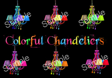FULL PERM 6 Colorful Shaded Chandelier Textures