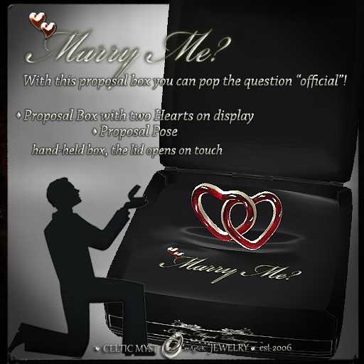 ♥♥Marry Me Proposal Box with two Hearts on display