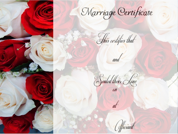 Red & White Roses Certificate