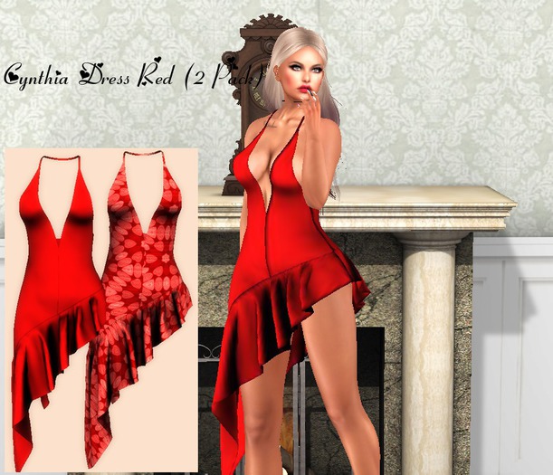 Mocha's Cynthia Dress Red & Pattern 2 pack