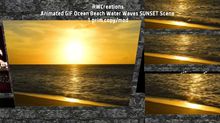 Animated GIF Ocean Beach Water Waves SUNSET Scene (bosed)