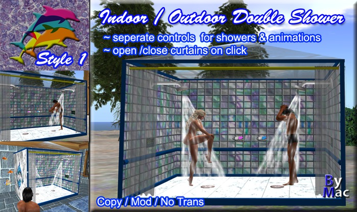 Indoor/Outdoor Double Shower - Style 1