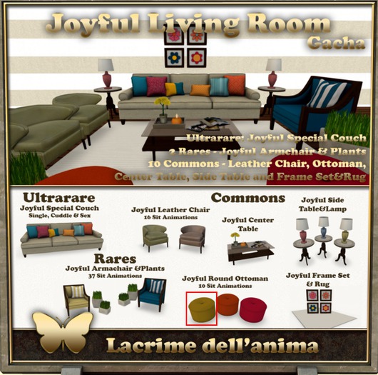 Joyfull Round Ottoman - Yellow