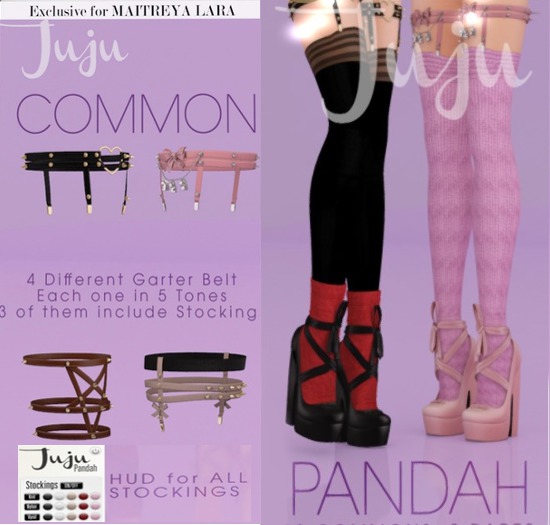 [Juju] PandaH Shoes/Socks/Garters FullSET * 2 Rares * Maitreya *