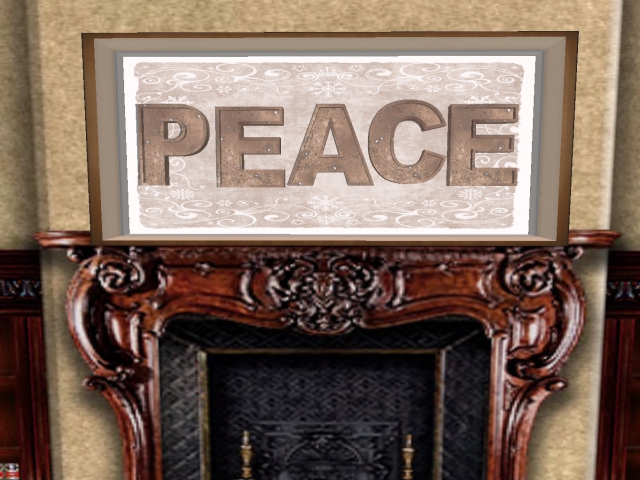 Holiday shadow box, peace, Candy Cream