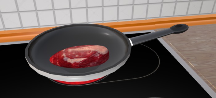 Pfanne mit Rostbeef (Mesh)