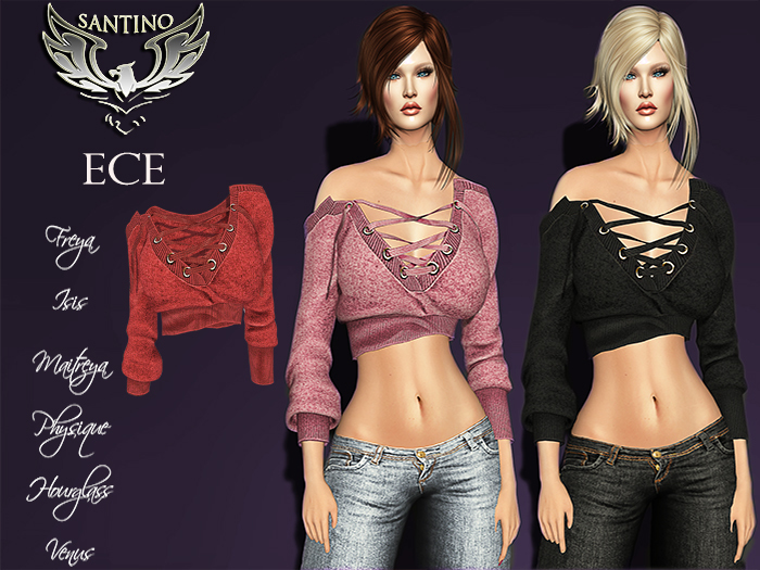 Santino Design-Lace Pullover-Red