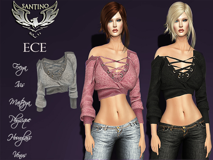 Santino Design-Lace Pullover-Grey