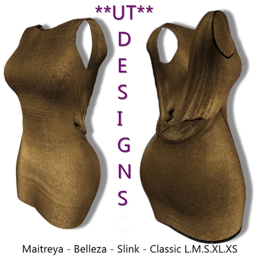 0004752 Mini Dress Open Back - Gold