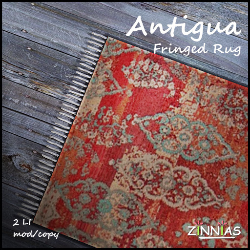 Zinnias  Antigua Fringed Rug