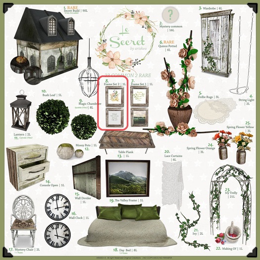 Ariskea [Le Secret] Secrets Frames Set 2