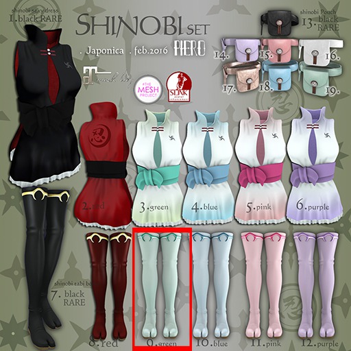 9+PIERO+Green shinobi tabi boots  slink