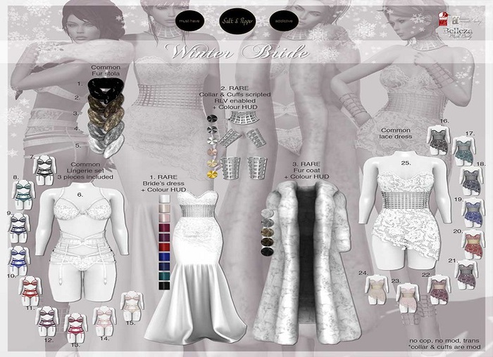 S&P Winter Bride 2. Collar & Cuffs HG RARE