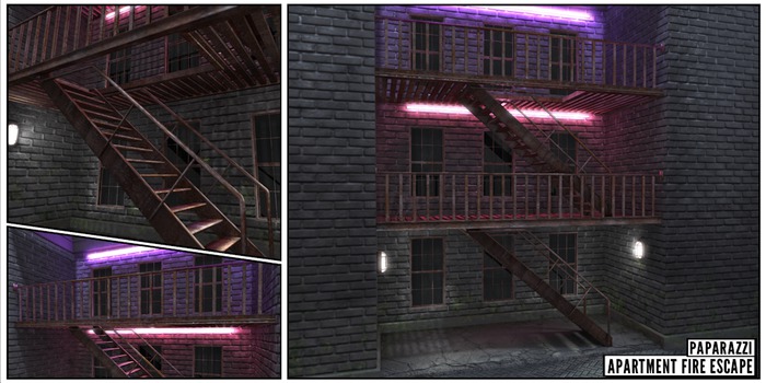 Paparazzi - BACKDROP - Apartment Fire Escape - purple+pink