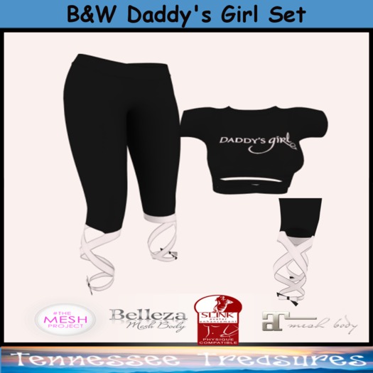 B&W Daddy's Girl Set
