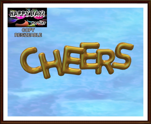 New Year - Cheers Golden Balloons