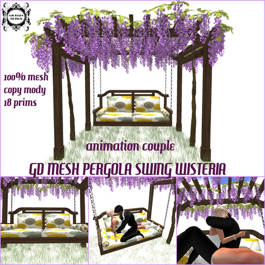 GD MESH PERGOLA SWING WISTERIA