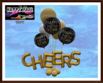 New Year - Golden Cheers Balloons Bouquet