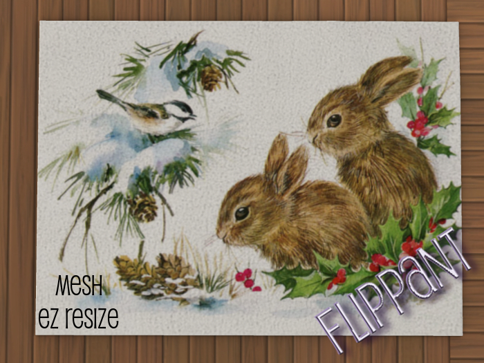 Flippant - Christmas Rug - bunnies