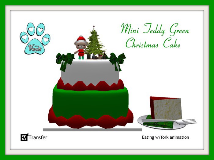 ~FP@ws! Mini Teddy Green Christmas Cake