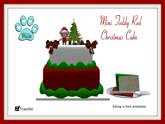 ~FP@ws! Mini Teddy Red Christmas  Cake