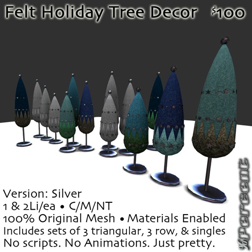 % Felt Trees (silver) *MESH*