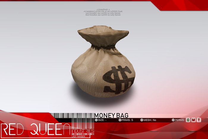 ::: RED QUEEN :: Donations  - Money Bag
