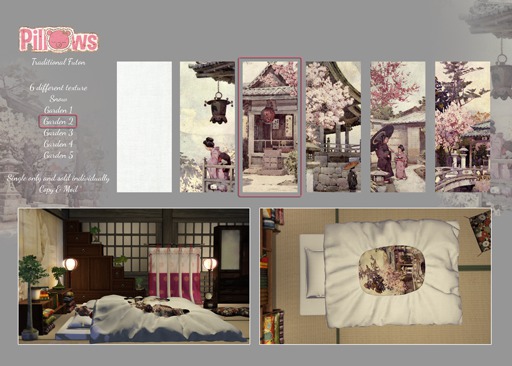 [P] Pillows, Traditional Futon - Garden 2