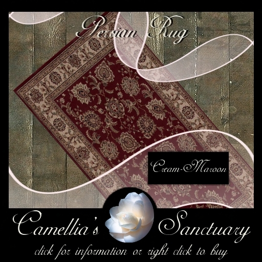 Second Life Marketplace Persian Rug (Cream/Maroon)
