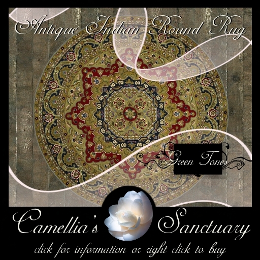 Indian Round Rug (Green Tones)