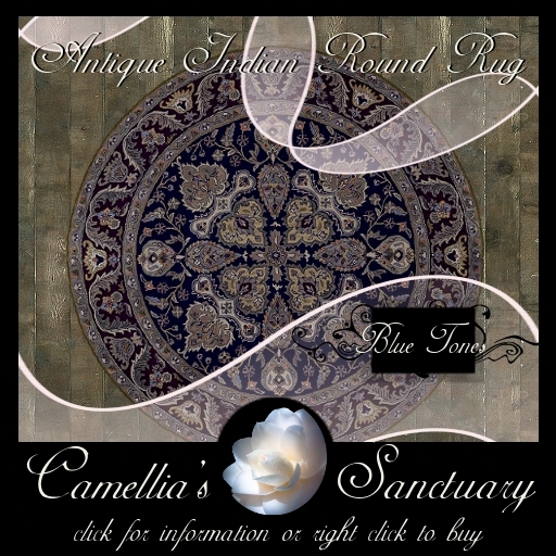 Indian Round Rug (Blue Tones)